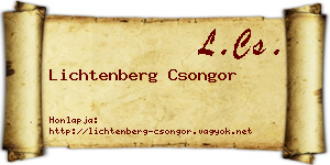 Lichtenberg Csongor névjegykártya